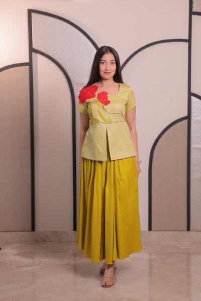 Iteer 3d flower skirt set