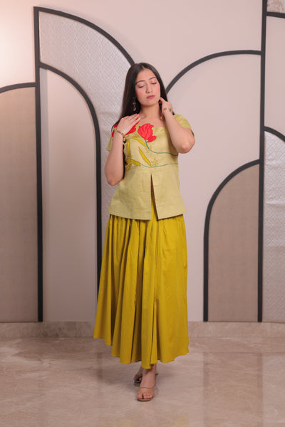 Iteer 3d flower skirt set