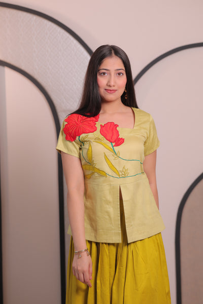 Iteer 3d flower skirt set