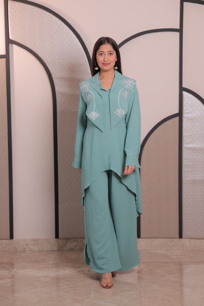 Iteer coral blue detachable jacket co-ord  set