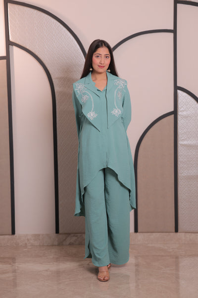 Iteer coral blue detachable jacket co-ord  set