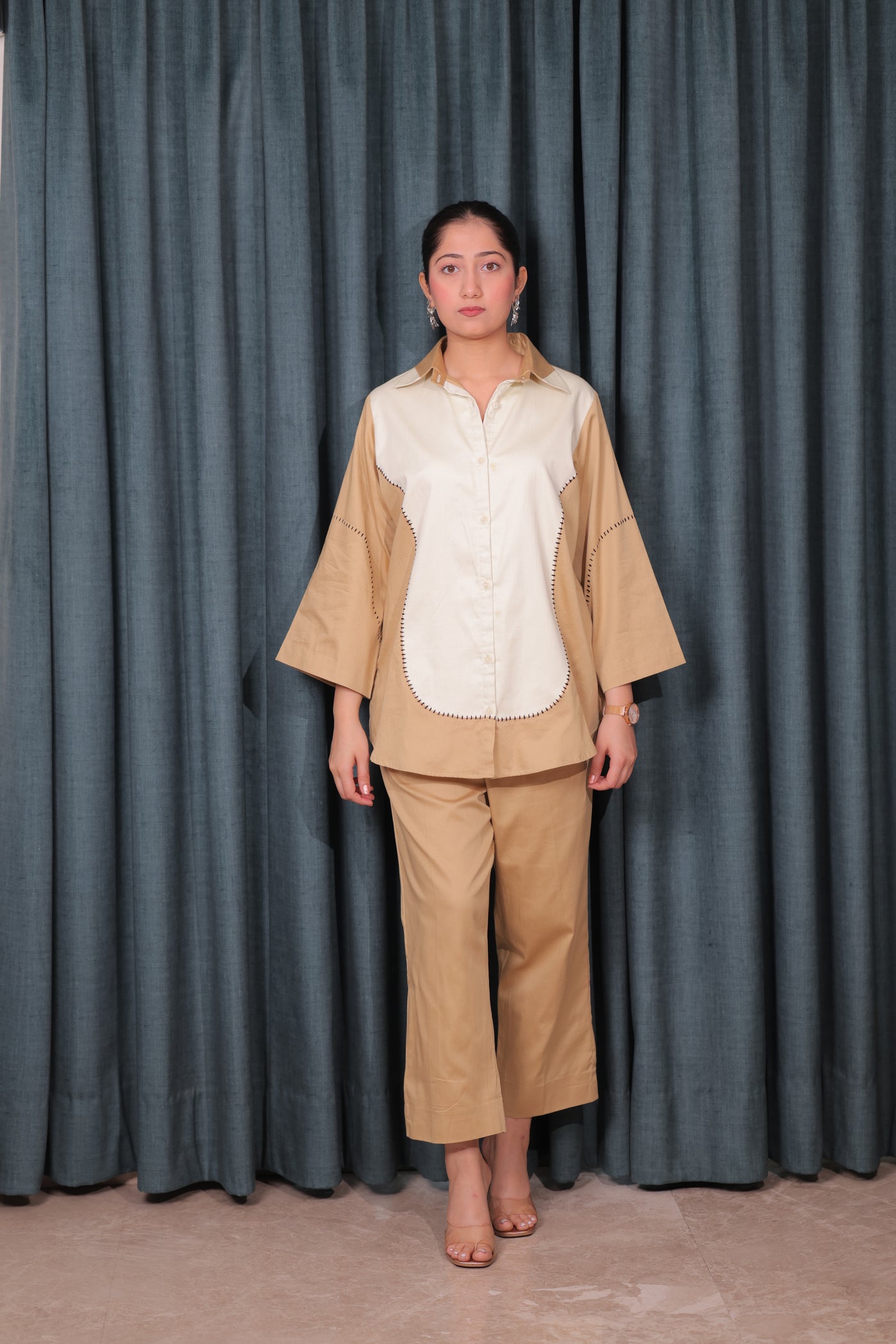 Iteer beige patched co-ord set