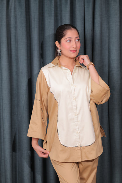 Iteer beige patched co-ord set