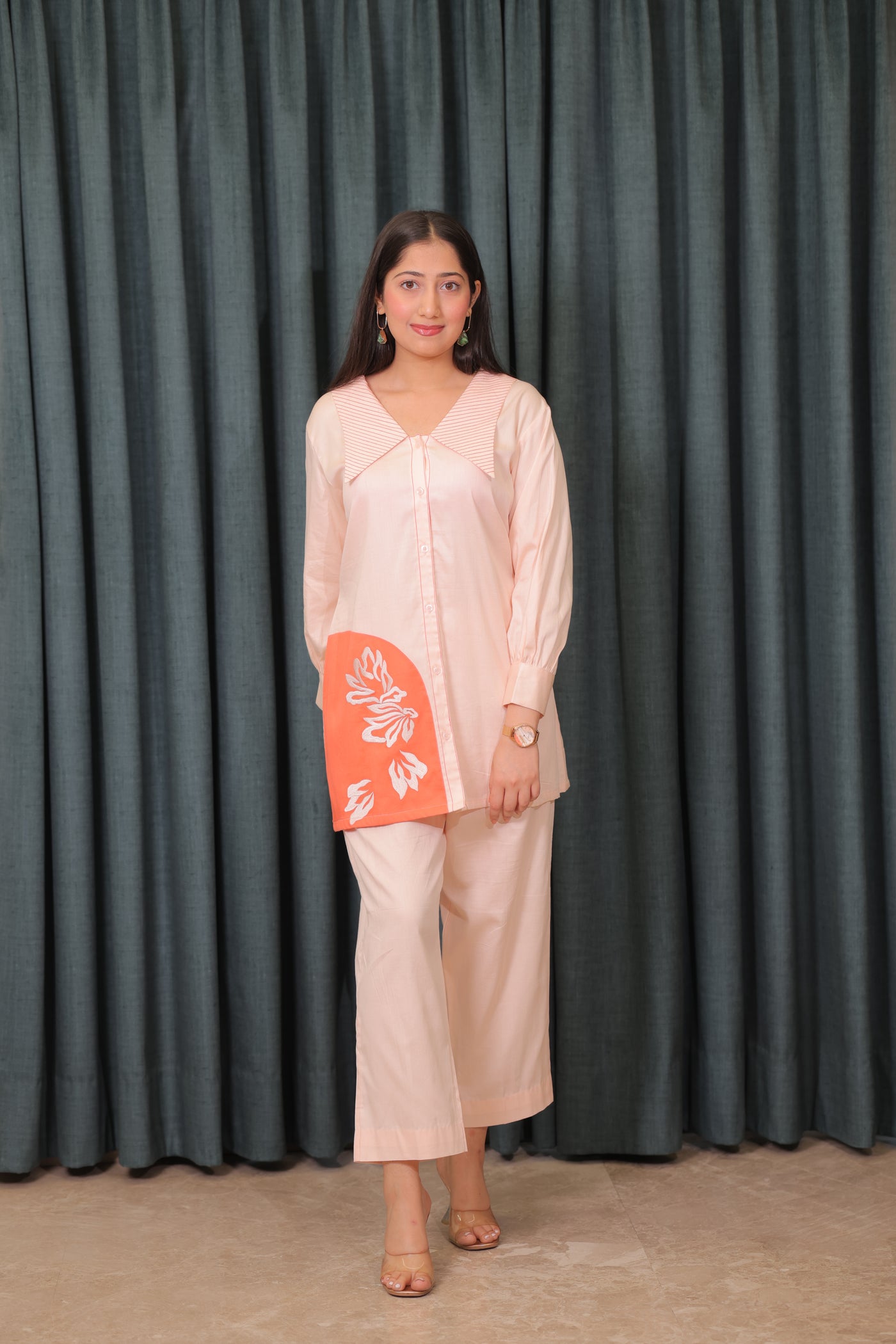 Iteer peach with coral co-ord set