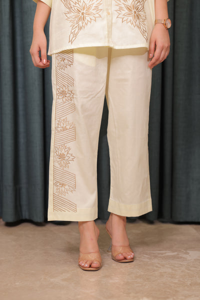 Iteer butter yellow embroidery co-ord set
