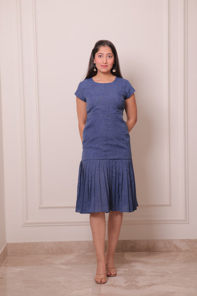 Iteer denim blue check dress