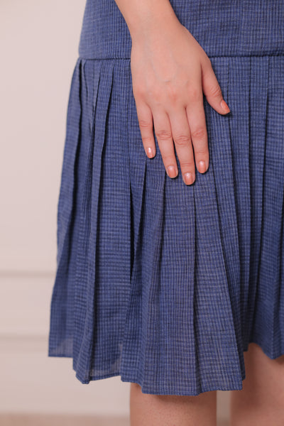 Iteer denim blue check dress