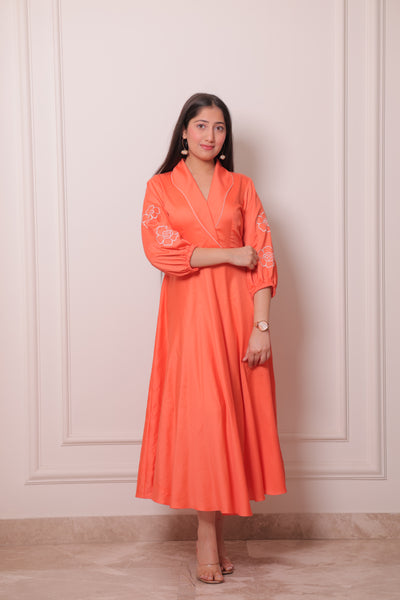 Iteer coral collar dress
