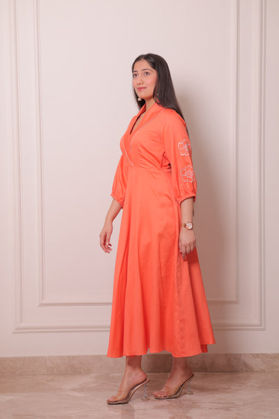 Iteer coral collar dress