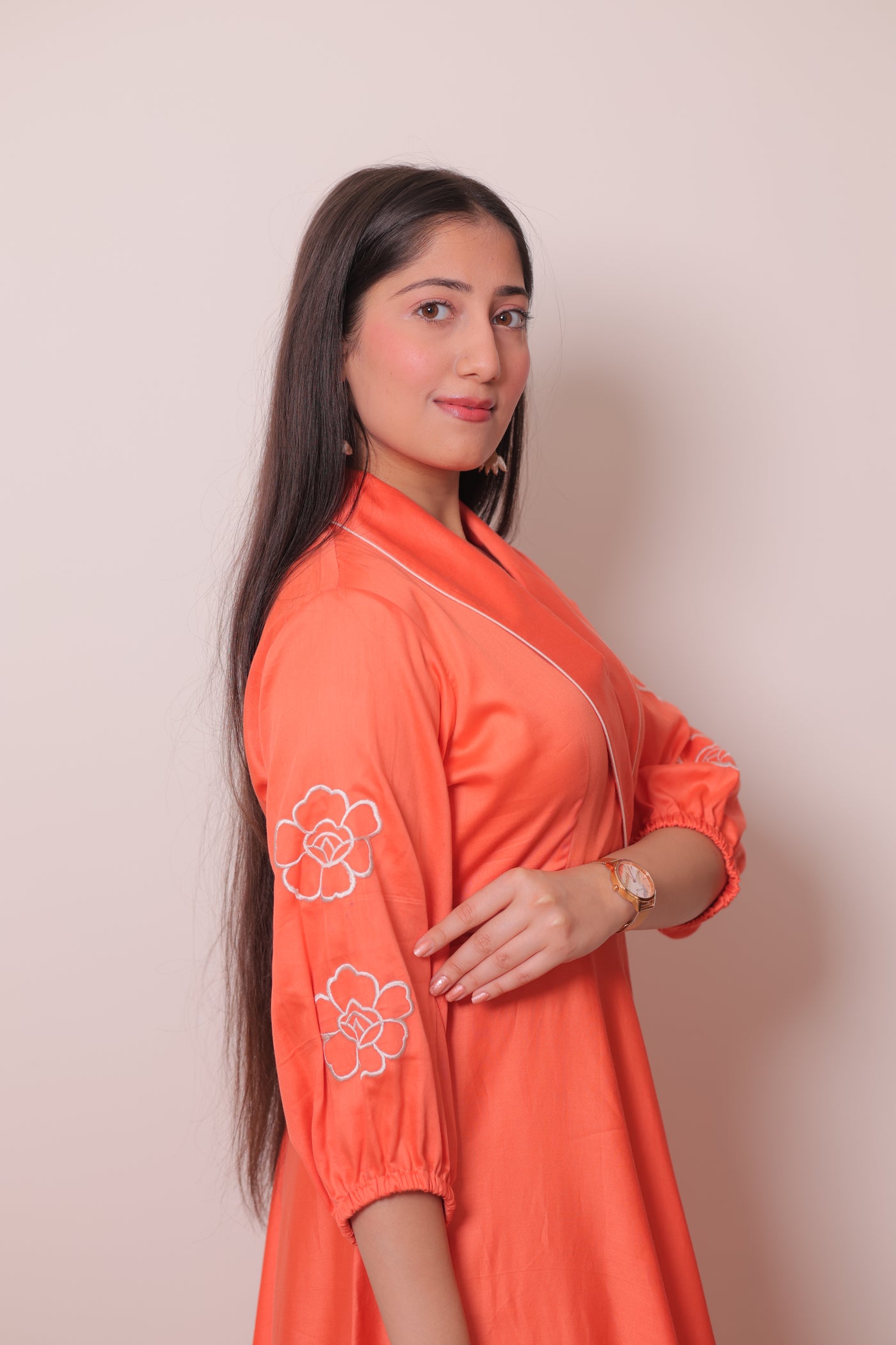 Iteer coral collar dress