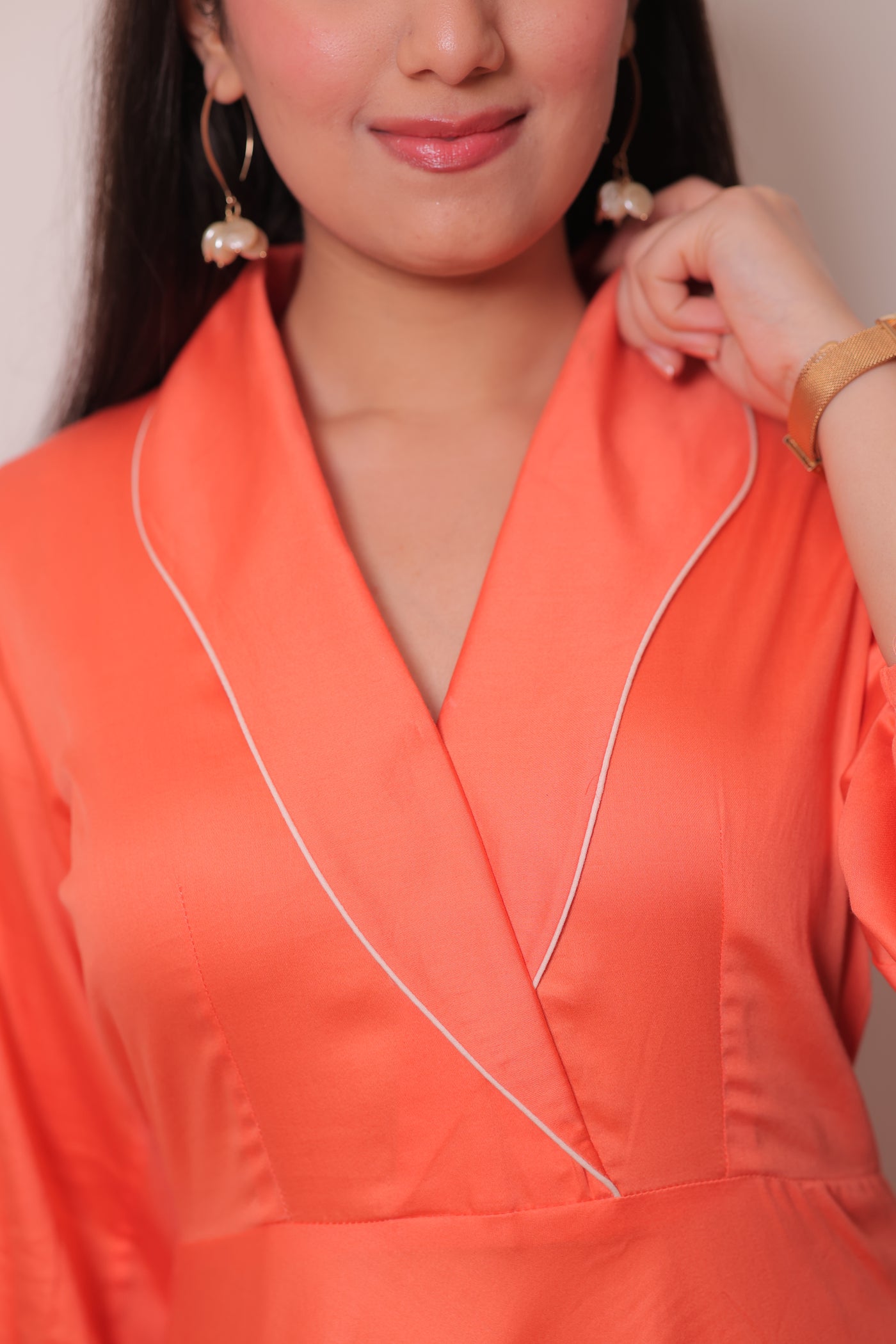 Iteer coral collar dress
