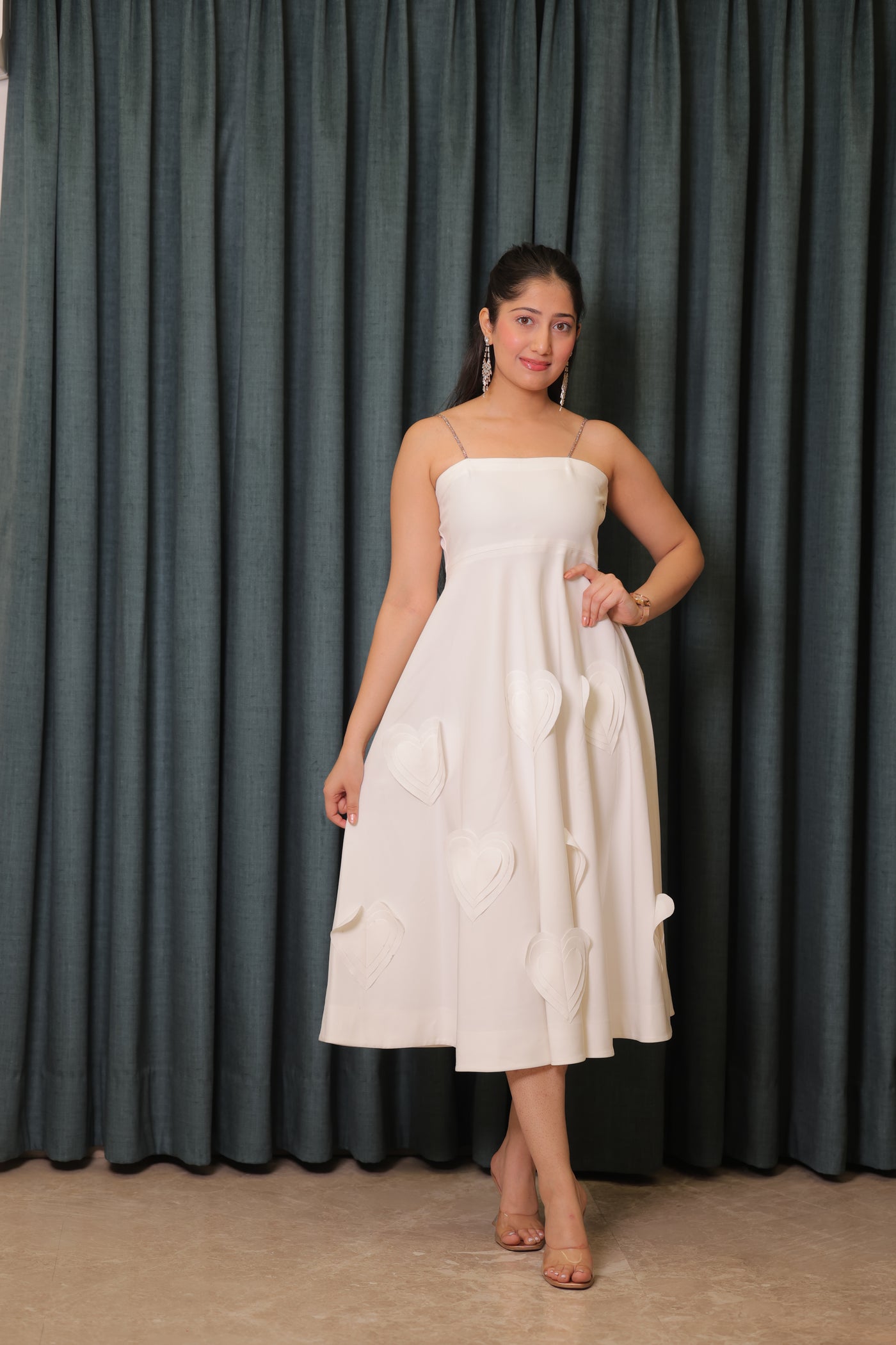 Iteer white little heart  dress
