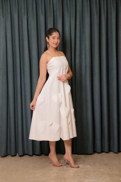 Iteer white little heart  dress