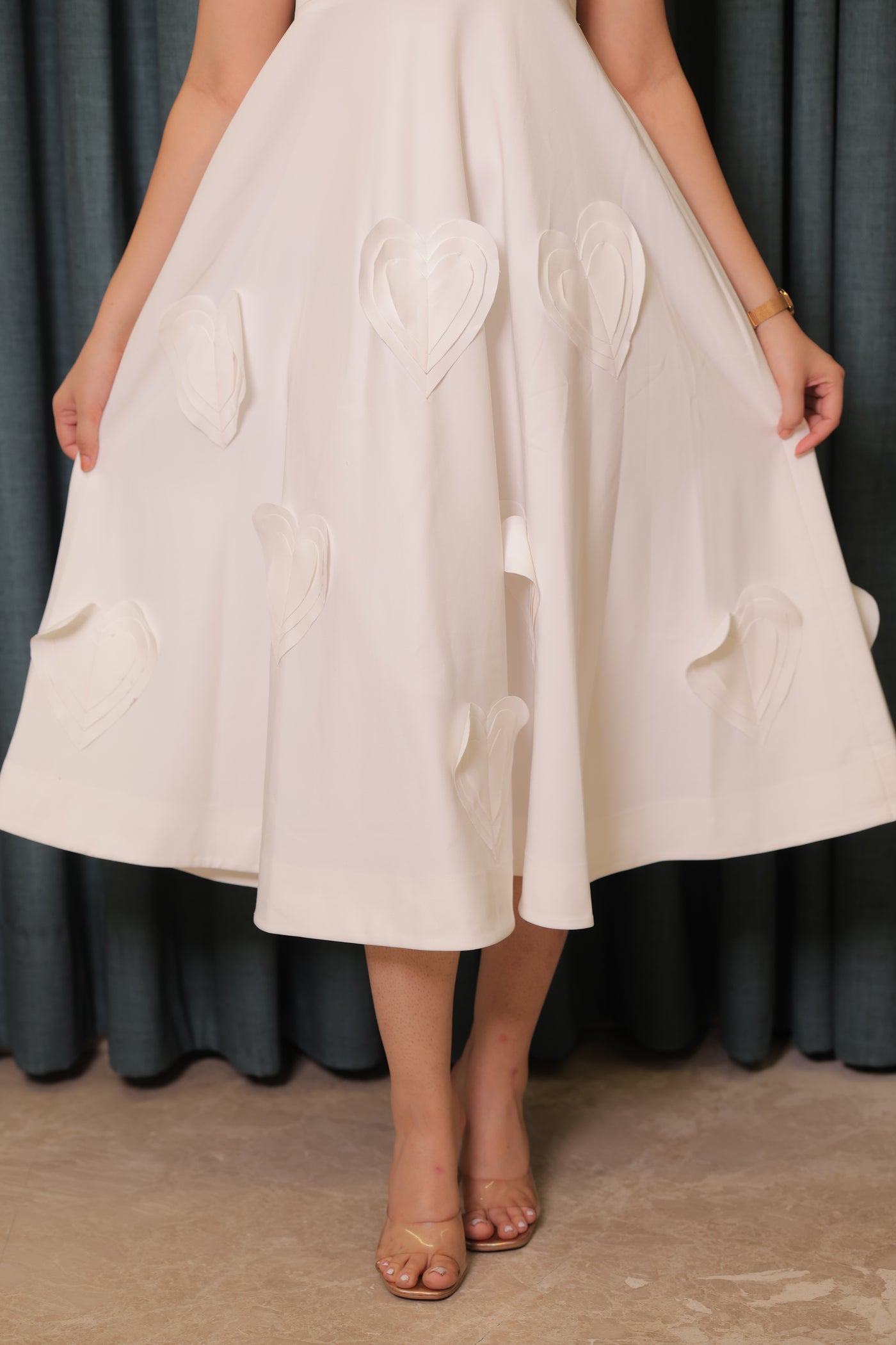 Iteer white little heart  dress