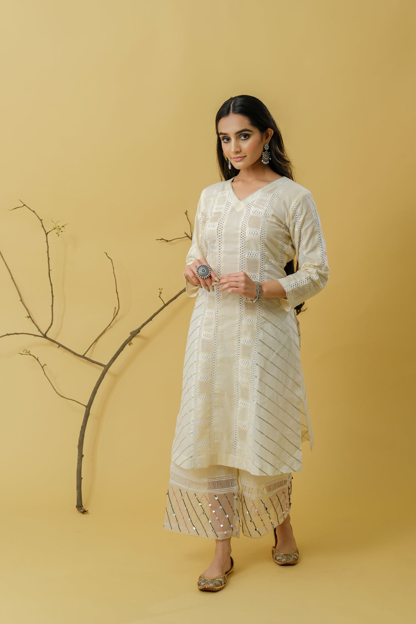 COTTON GOTA KURTA WITH KOTA PATCHED DUPATTA OF 3