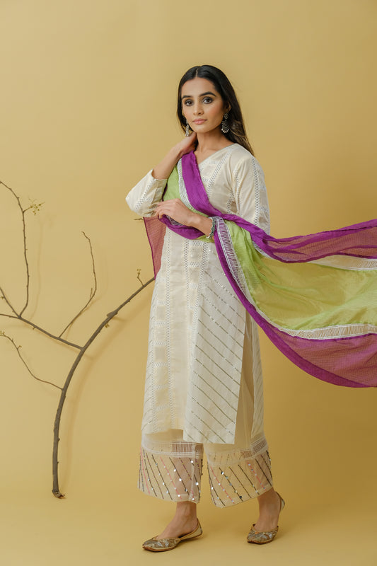 COTTON GOTA KURTA WITH KOTA PATCHED DUPATTA OF 3