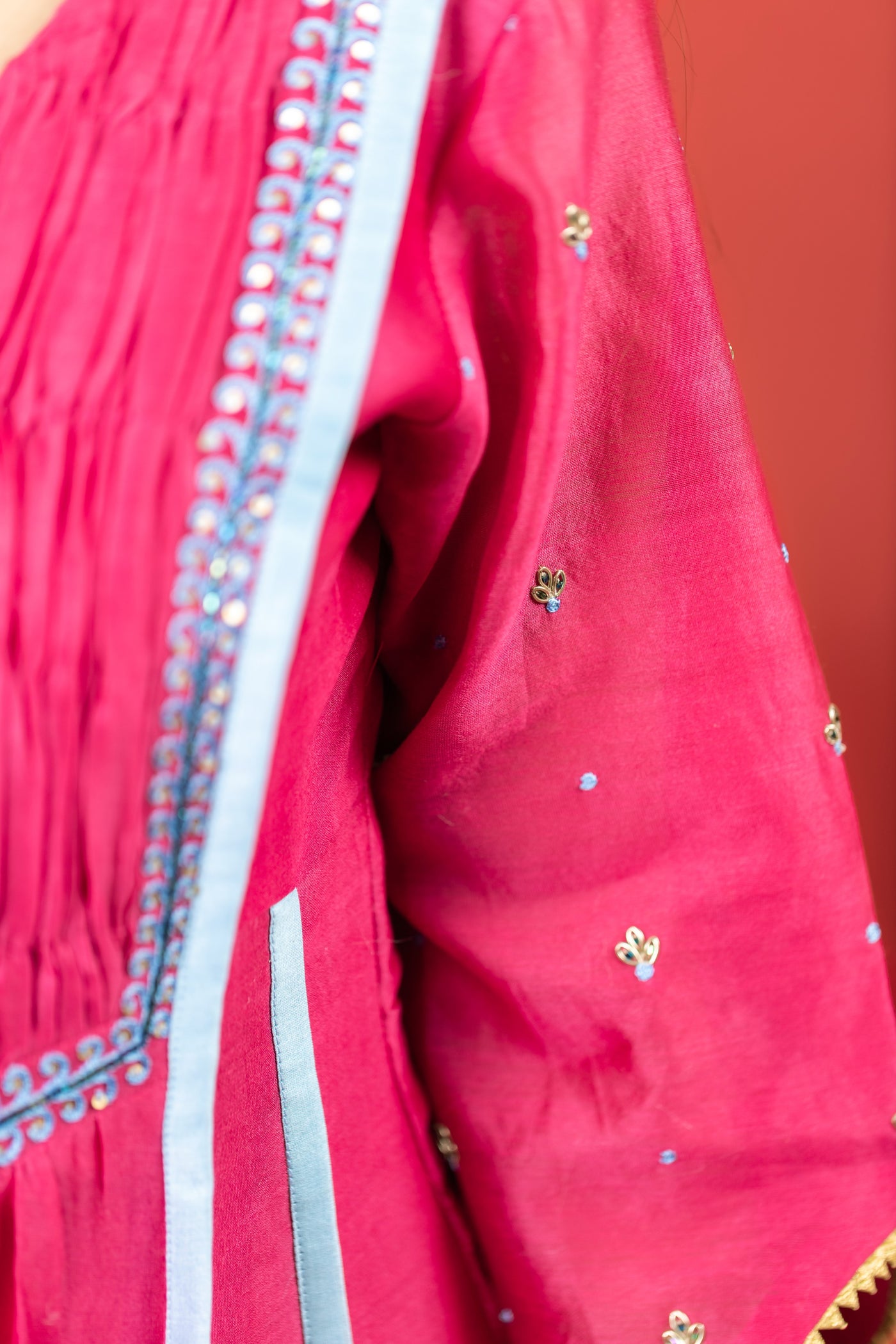 RANI PINK CHANDERI SILK SUIT SET