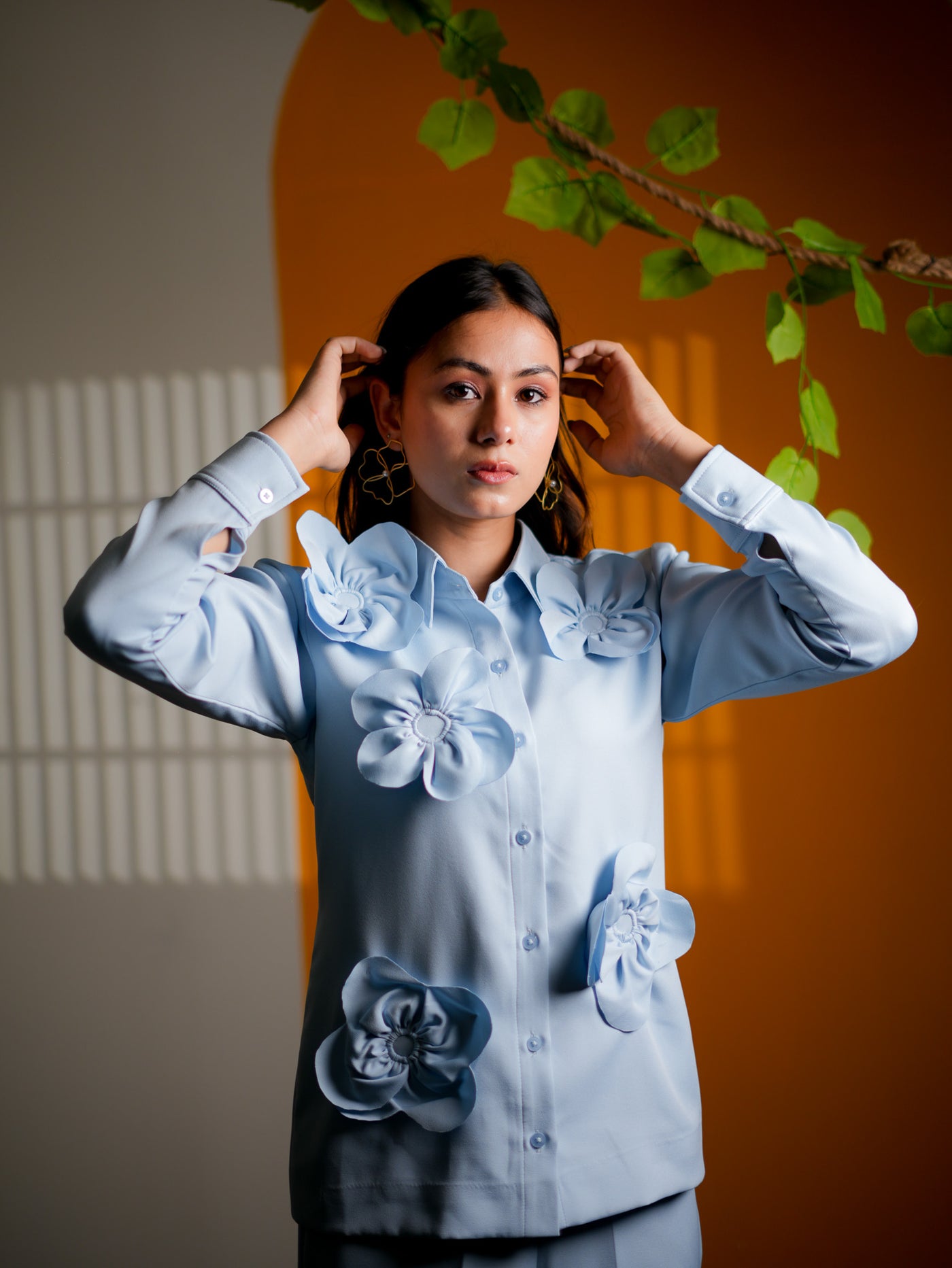 SKY BLUE 3D FLOWER CO-ORD SET
